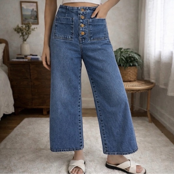 Zara Denim - ZARA - Wide Leg : High Waisted Denim Jeans